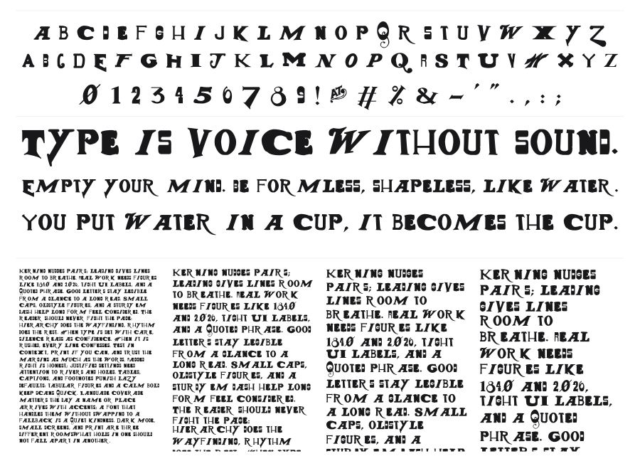 Gun Show specimen sheet