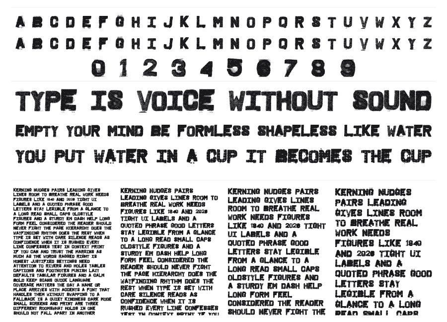 Fridge Letters specimen sheet