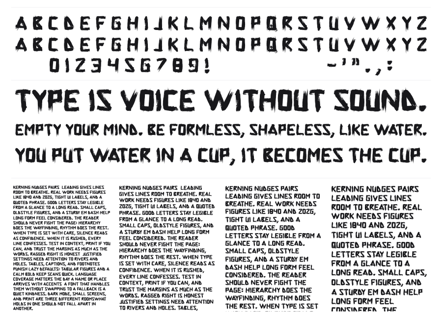 Superpower Synonym specimen sheet