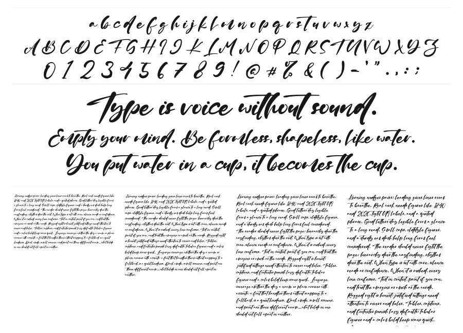 George Oscar specimen sheet