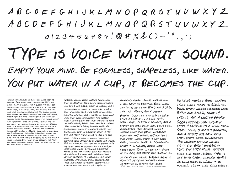 F*ck Beans Pro specimen sheet