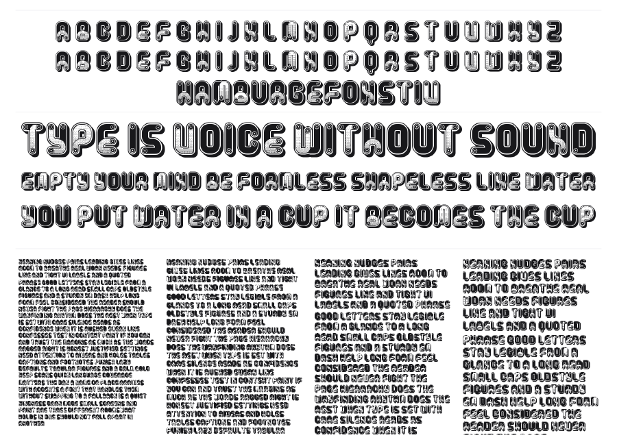 Spartacus specimen sheet