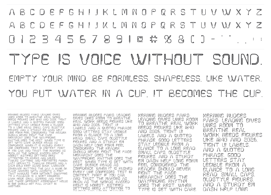 Kuxu specimen sheet