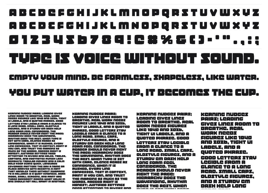 Gamer Spot specimen sheet