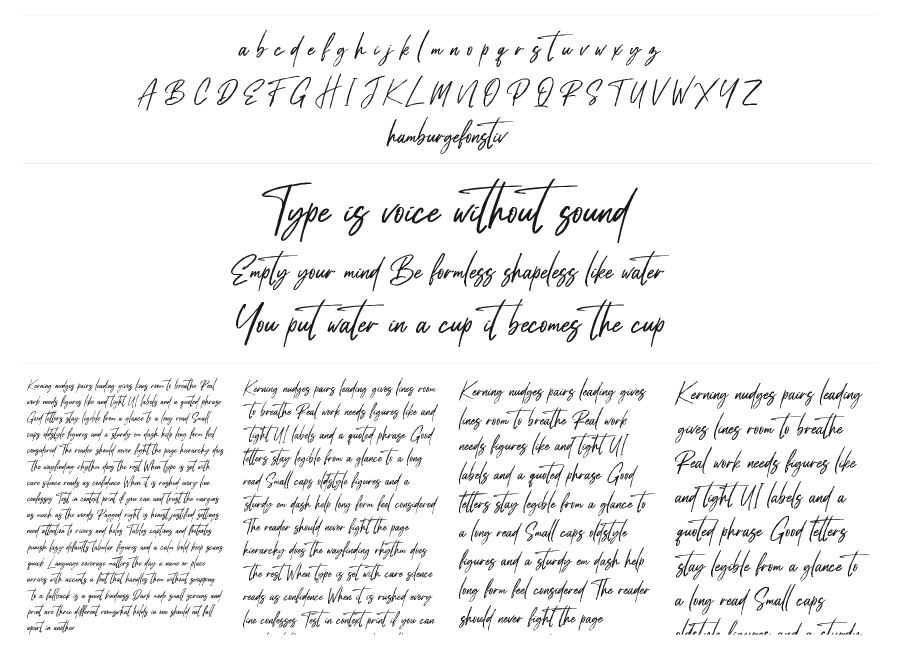 Satturday Collection specimen sheet