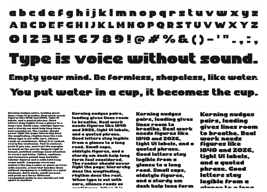 f Fun Park specimen sheet