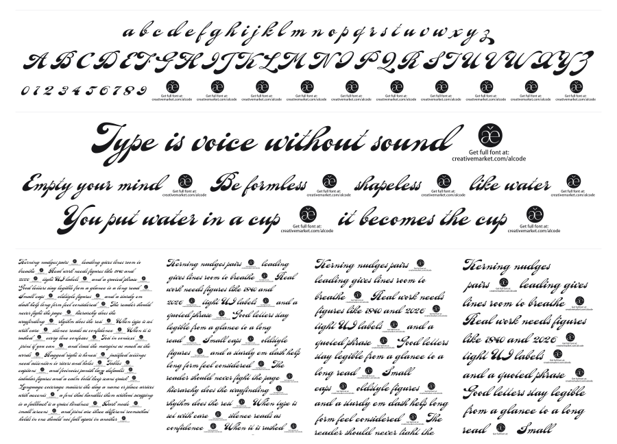 Fantera specimen sheet