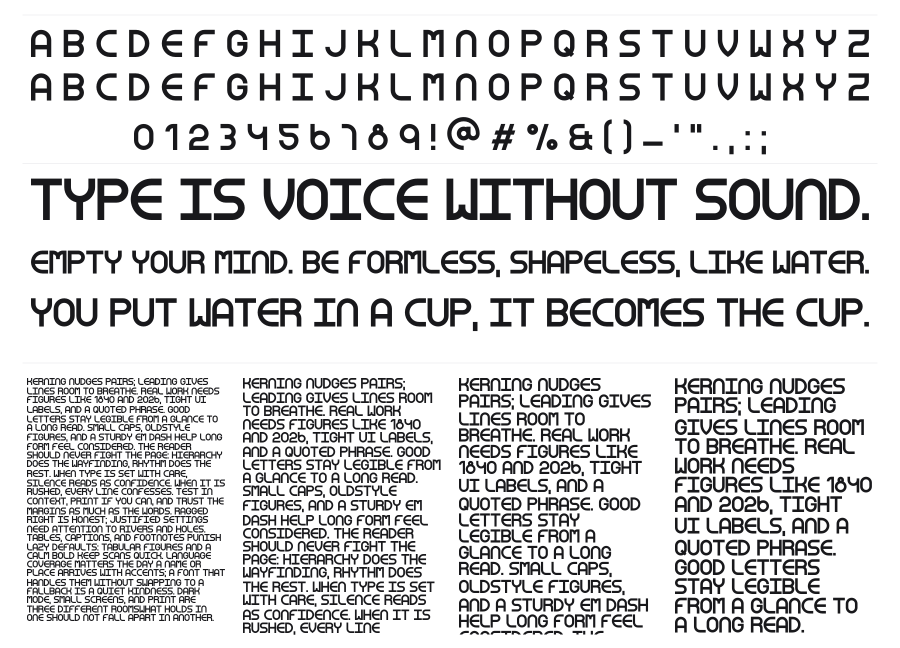 Veritas Sans specimen sheet