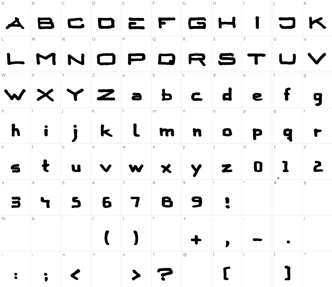 Character set for Skitser Square