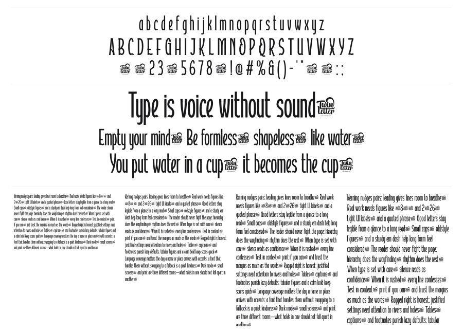 Atoverz specimen sheet