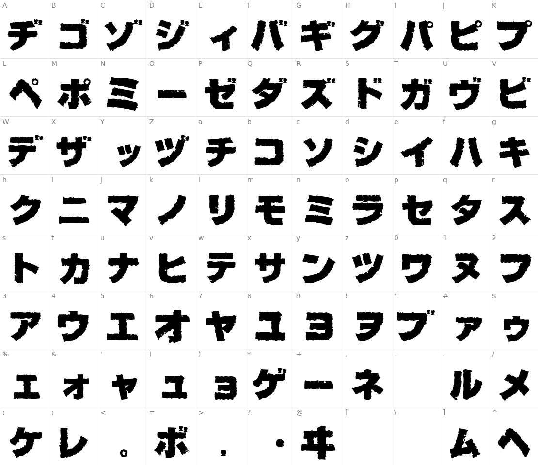 Character set for Bog