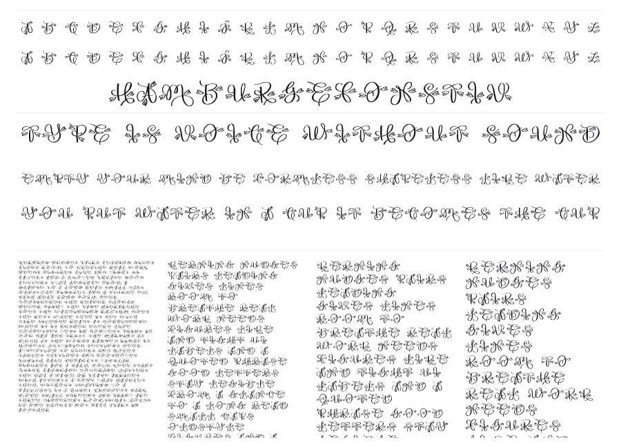 Monogram A specimen sheet