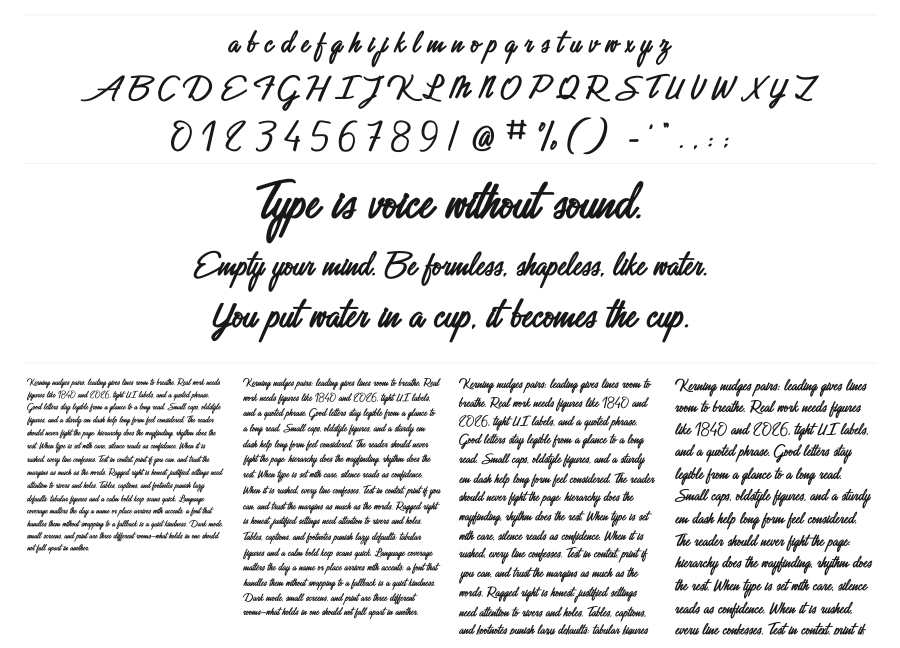 Alone in the Dark specimen sheet