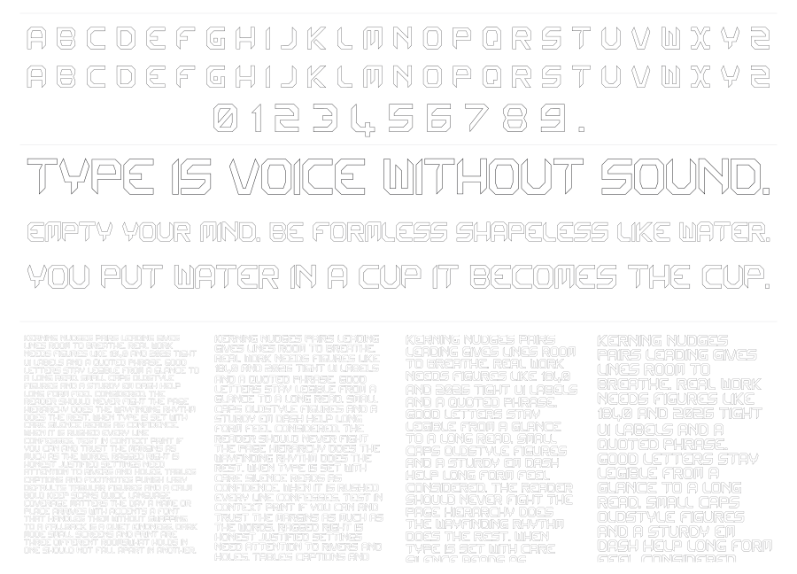 NewHope specimen sheet
