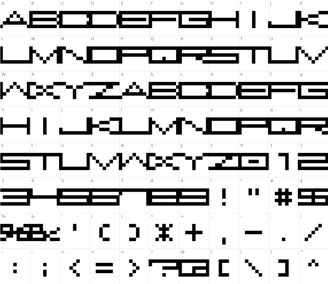 Character set for M37 Feel The Bit