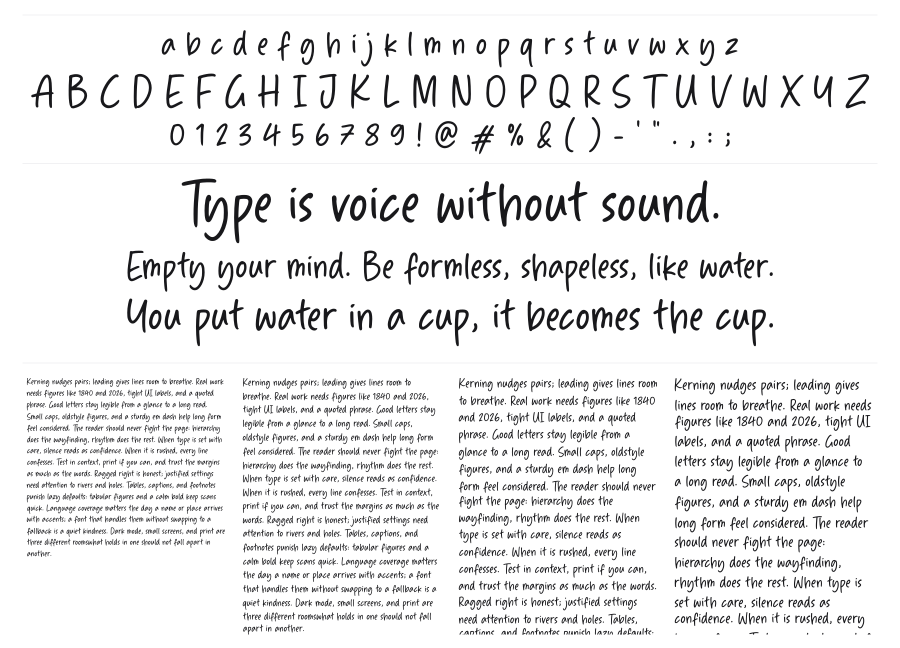 Admire Gustavo specimen sheet