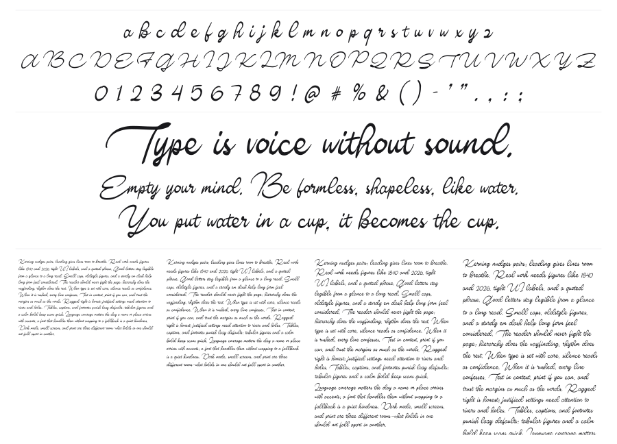 Bardistan Script specimen sheet
