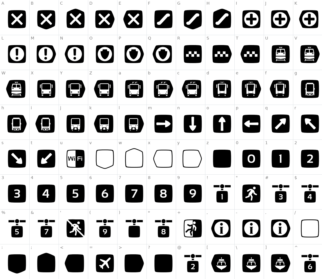 Character set for Metrofont