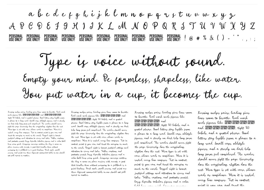 Second Mark Serif specimen sheet