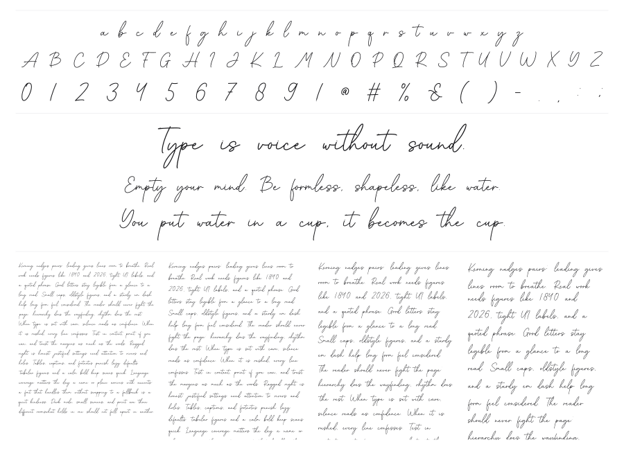 Cinthya specimen sheet