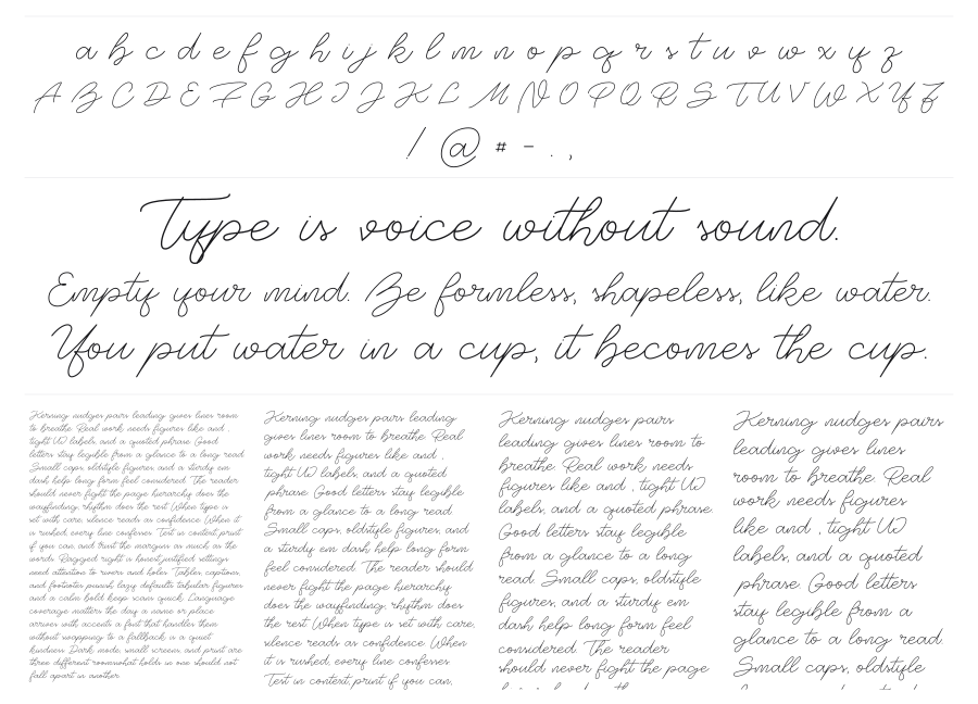 Big Spender specimen sheet