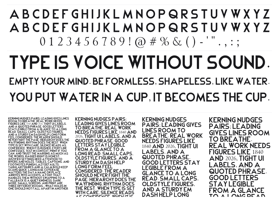 Kei specimen sheet