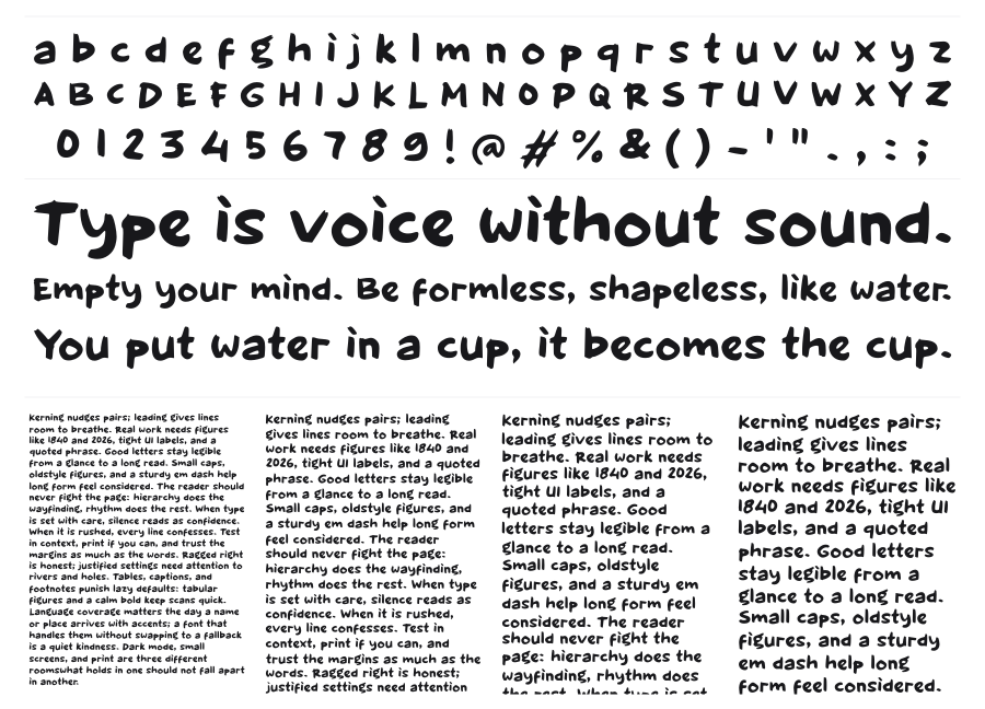f Folking specimen sheet