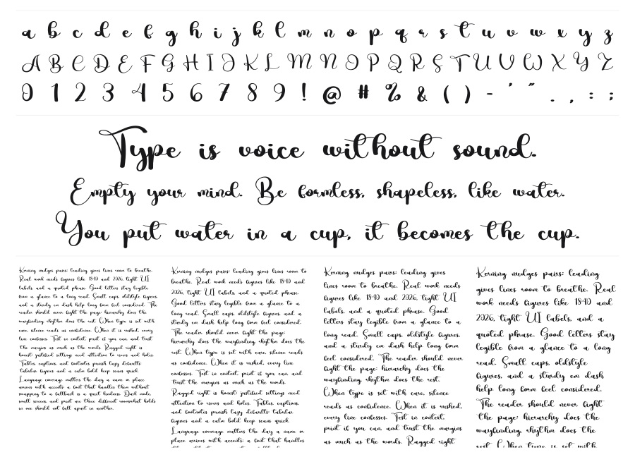 Prestige specimen sheet