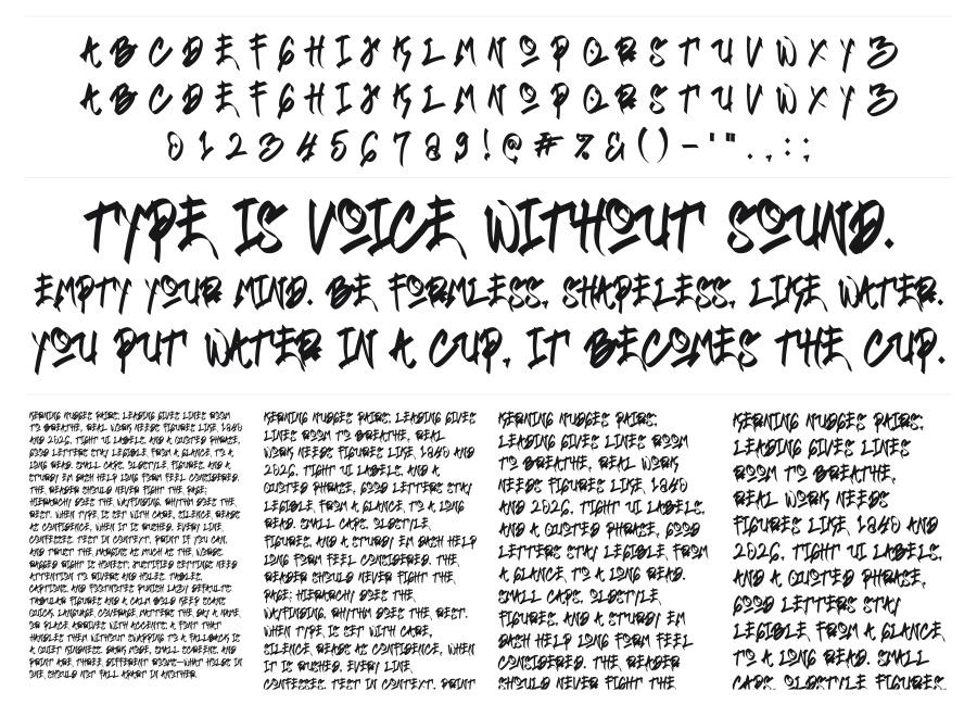 Thishub Graffiti specimen sheet