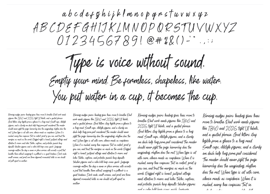 Goodlights specimen sheet