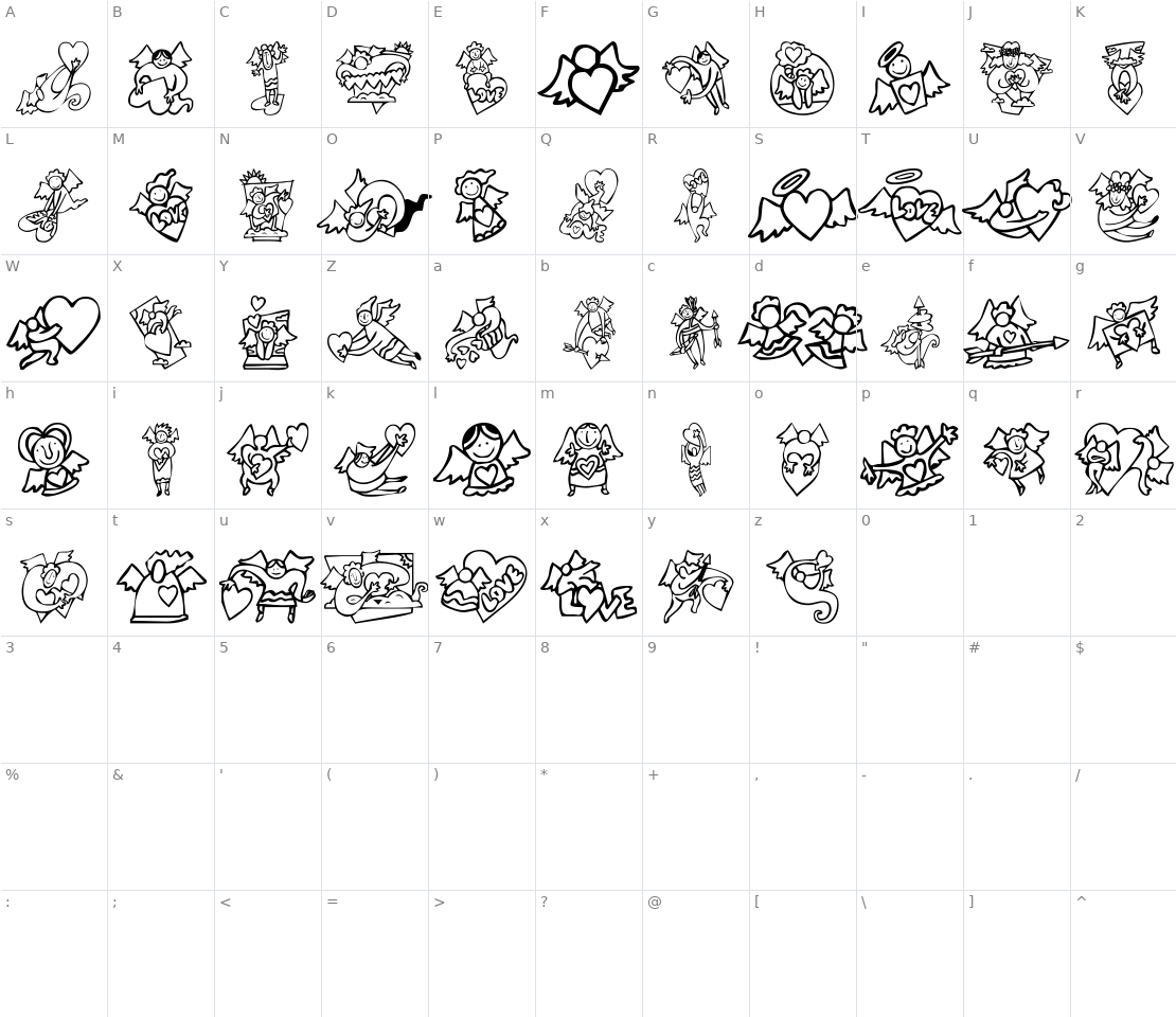 Character set for KR Love Angels