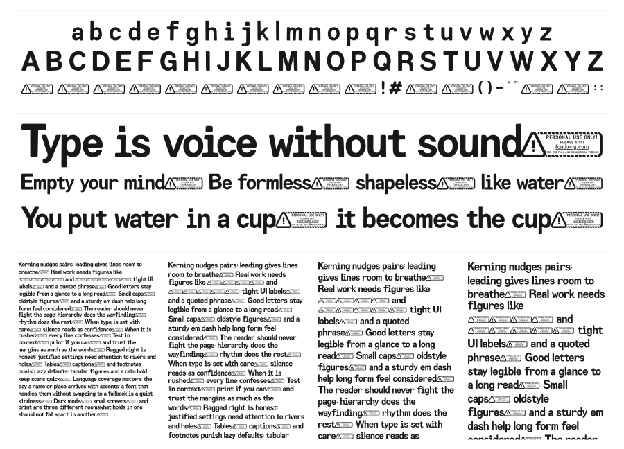 Lo-flicker specimen sheet
