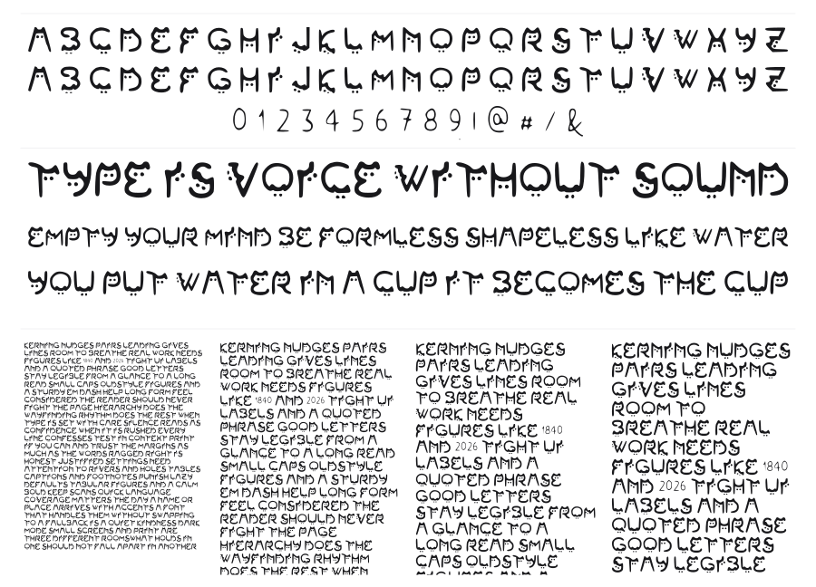Meoww specimen sheet