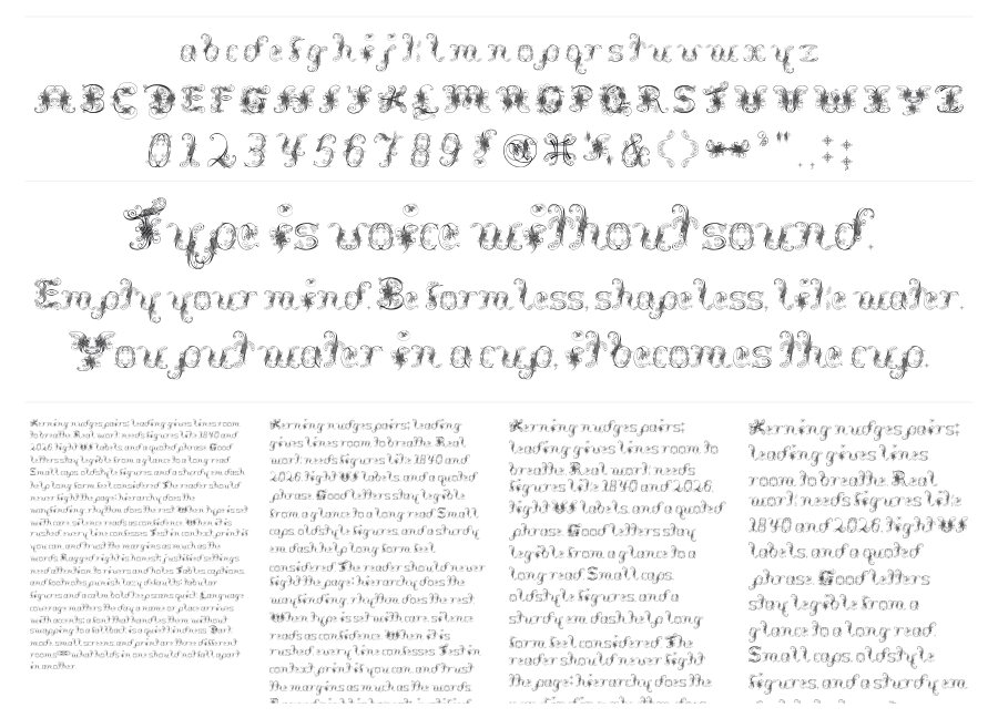 Extravagant Pete specimen sheet