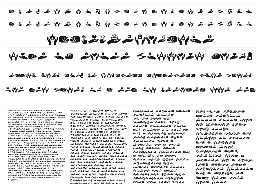 Various Hands specimen sheet