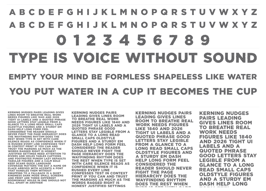 Ragnaroo specimen sheet