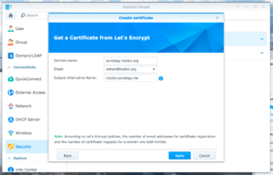 Create certificate - Get a certificate from Let's Encrypt