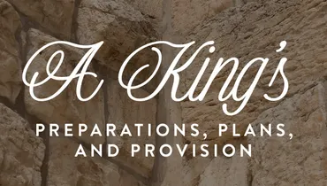 A King’s Preparations, Plans, and Provision
