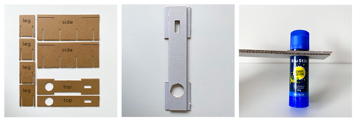 Glue with scissors insert