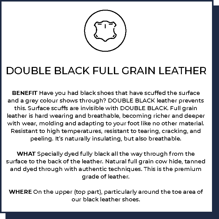 Double Black Full Grain Leather