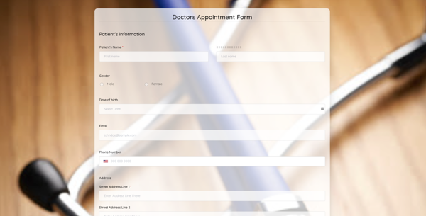 Doctor Appointment Form template