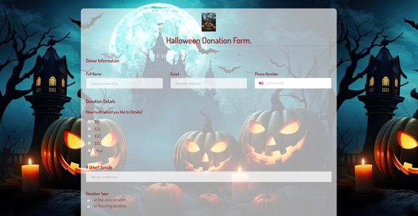 Halloween Donation Form template