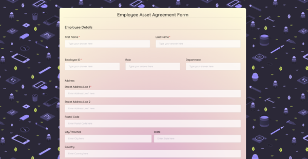 Employee Asset Agreement Template template