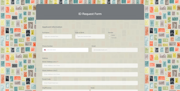Id Card Request Form template