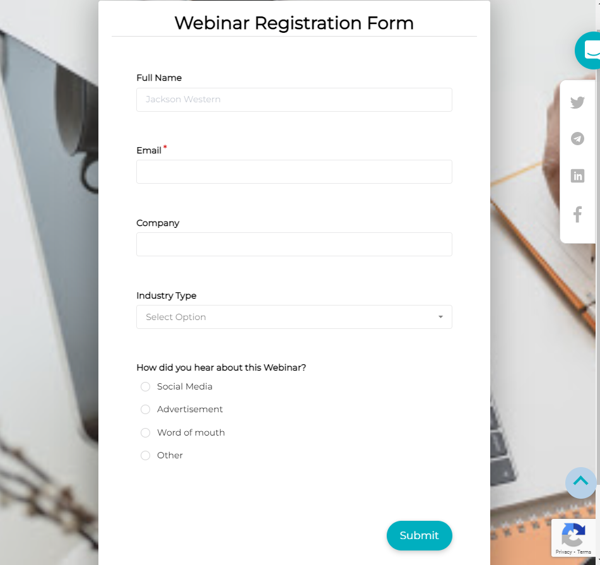 Webinar Registration Form Template template