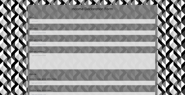 Income Declaration Form template