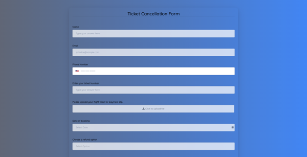 Ticket Cancellation Form template