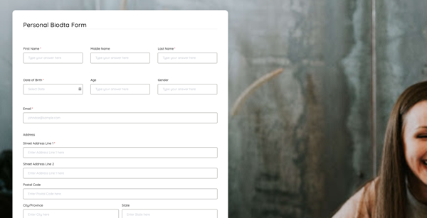 Personal Biodata Form template