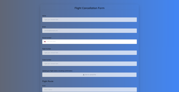Flight Cancellation Form template