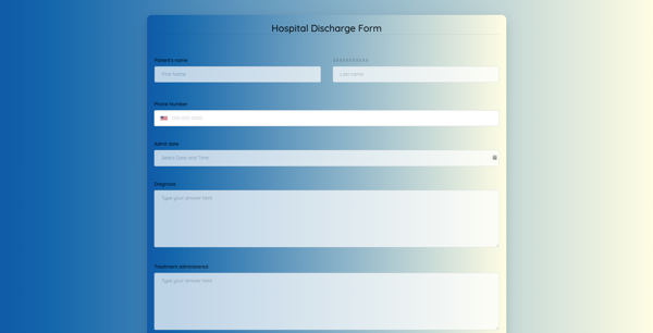 Hospital Discharge Form template